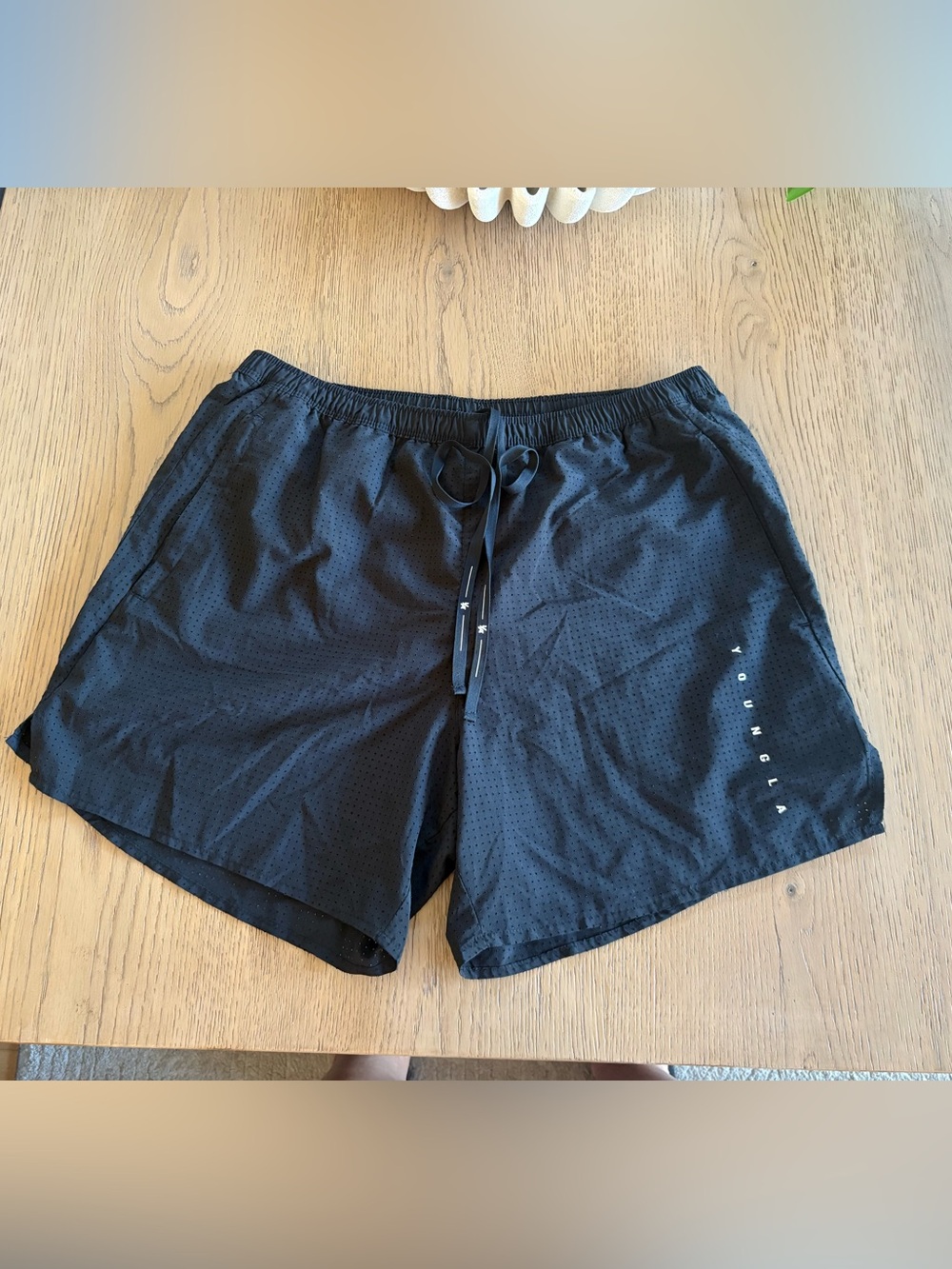 YoungLA XL 5” Lined Athletic Gym Shorts Black